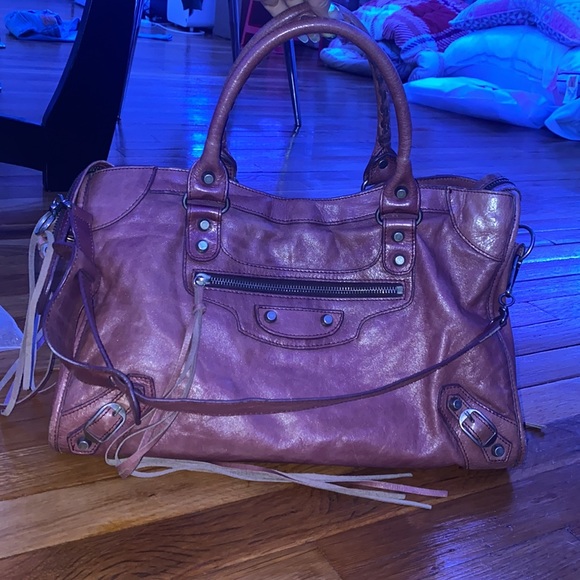 *SPECIAL EDITION* BALENCIAGA VIOLET LEATHER CITY BAG - Picture 1 of 9